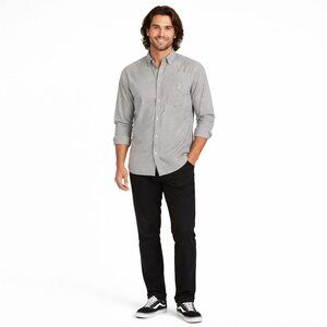 2/$30 New Hurley Small Mens Striped Organic Cotton Flannel Shirt